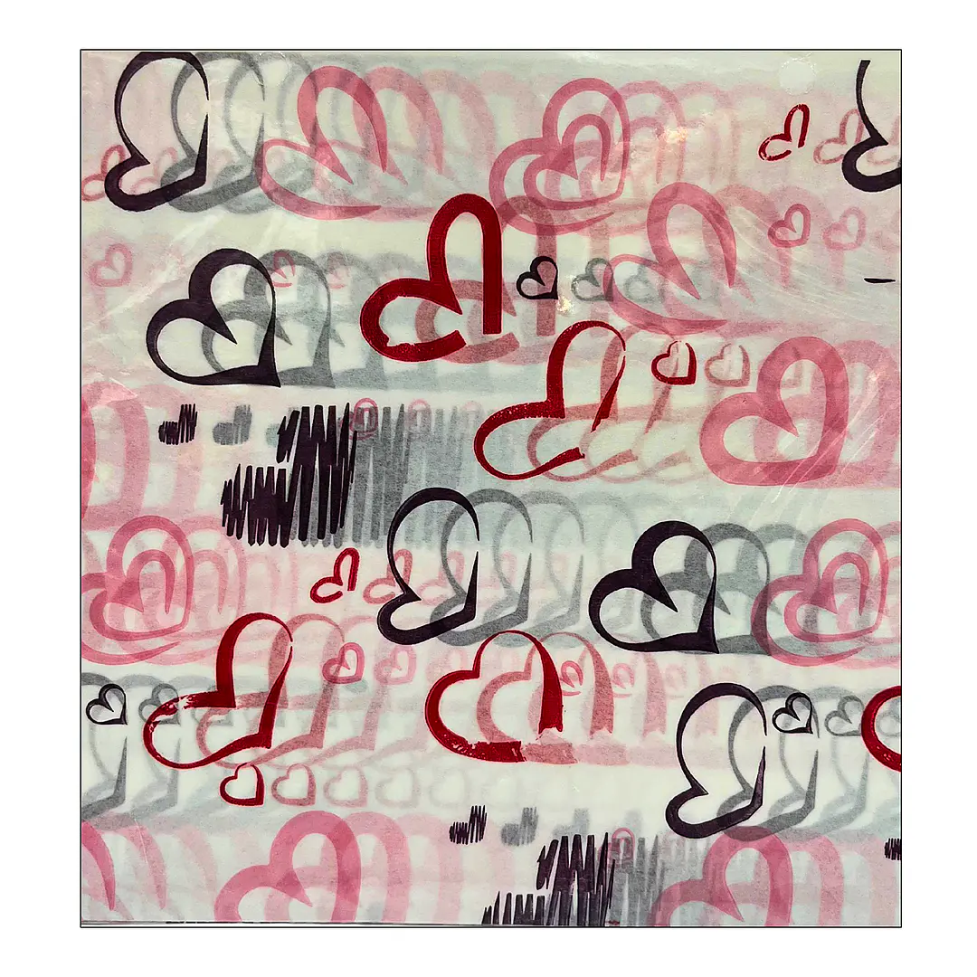 PAPEL DE ALFAJOR CORAZON MORADO, ROJO Y ROSA