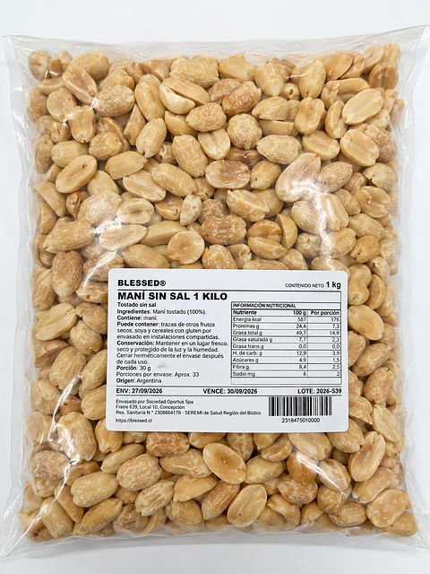 MANI SIN SAL 1 KILO