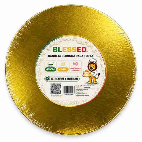 BANDEJA BLESSED 4MM REDONDA DORADA 40CM