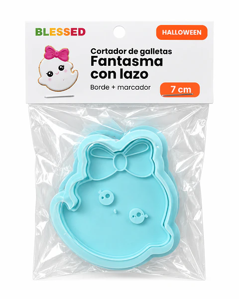 CORTADOR GALLETA HALLOWEEN FANTASMA CON LAZO 7 CM