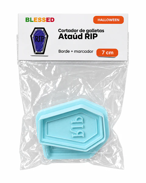 CORTADOR GALLETA HALLOWEEN ATAÚD RIP 7 CM