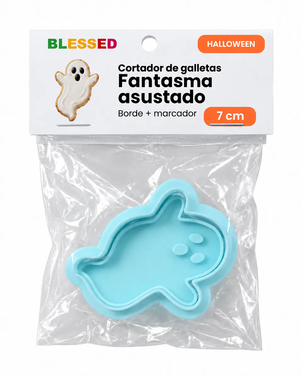 CORTADOR GALLETA HALLOWEEN FANTASMA ASUSTADO 7 CM 1