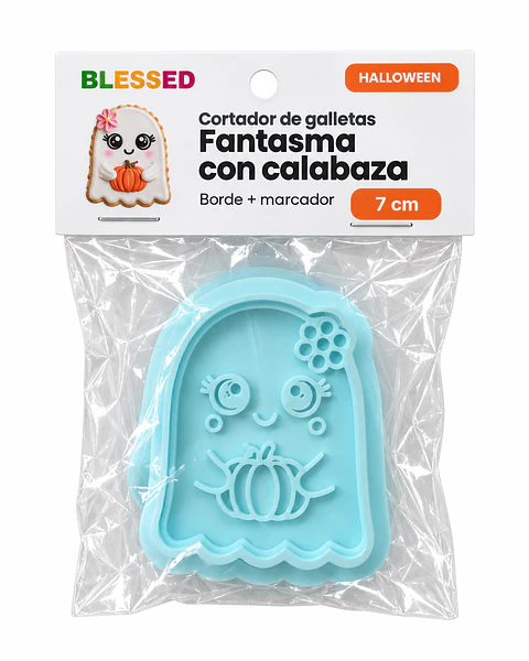 CORTADOR GALLETA HALLOWEEN FANTASMA CON CALABAZA 7 CM