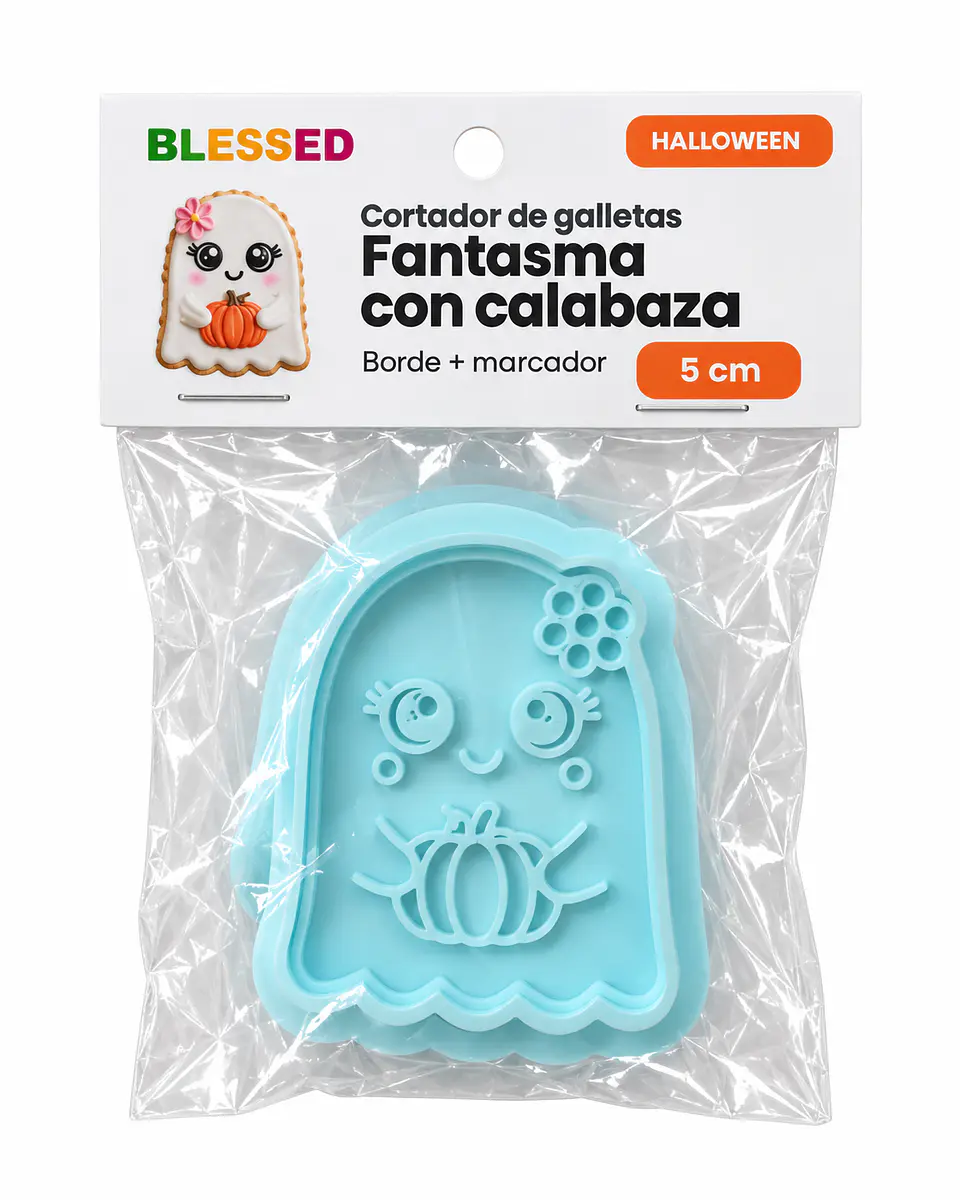 CORTADOR GALLETA HALLOWEEN FANTASMA CON CALABAZA 5 CM 1
