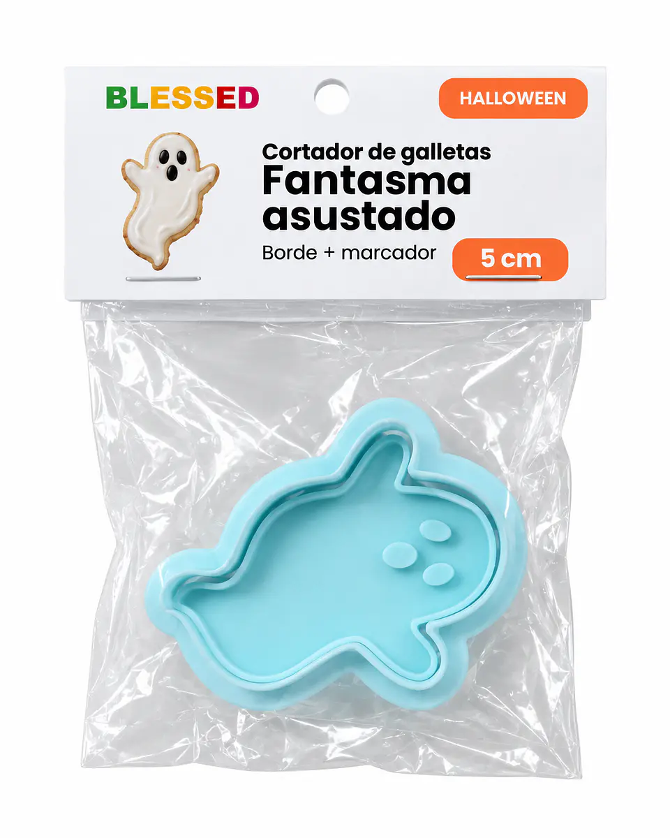 CORTADOR GALLETA HALLOWEEN FANTASMA ASUSTADO 5 CM 1