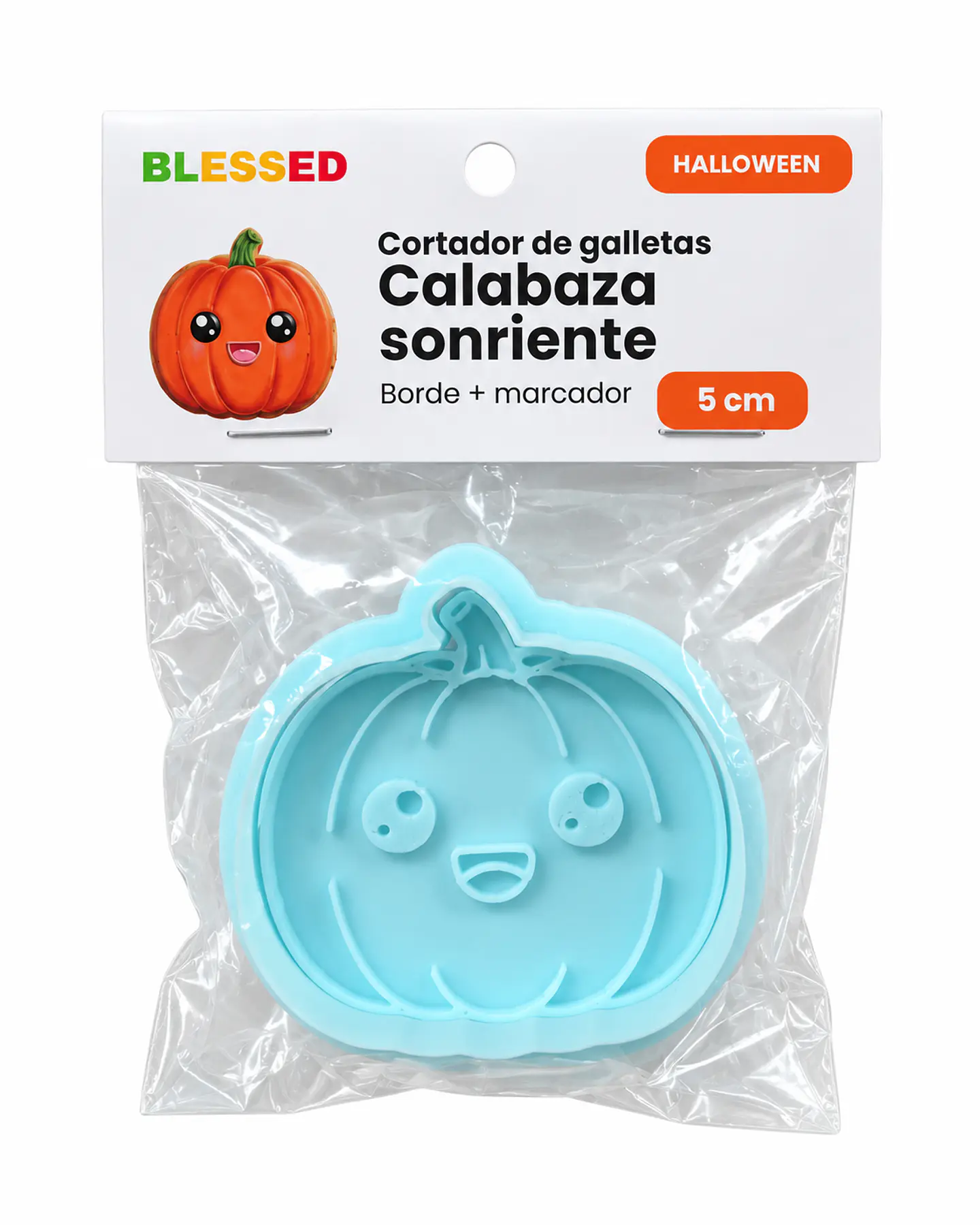 CORTADOR GALLETA HALLOWEEN CALABAZA SONRIENTE 5 CM 1