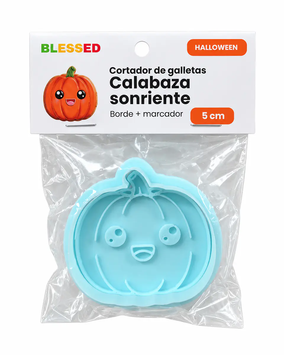 CORTADOR GALLETA HALLOWEEN CALABAZA SONRIENTE 5 CM 1