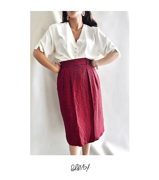 Red plaid skirt