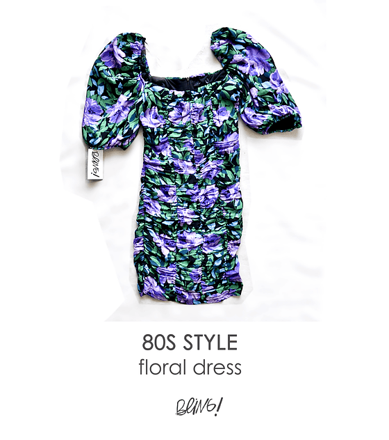 Floral 80s style dress