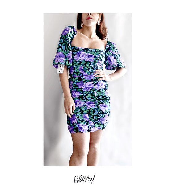 Floral 80s style dress