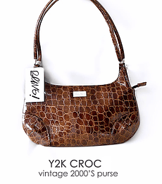 Y2K Croc baguette purse