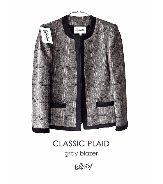 Classic gray plaid blazer