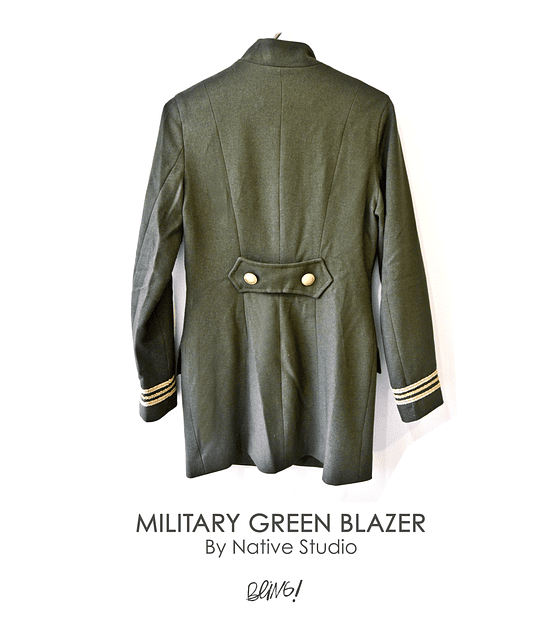 Green Native  military Blazer