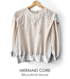 Mermaid core 80s white blouse