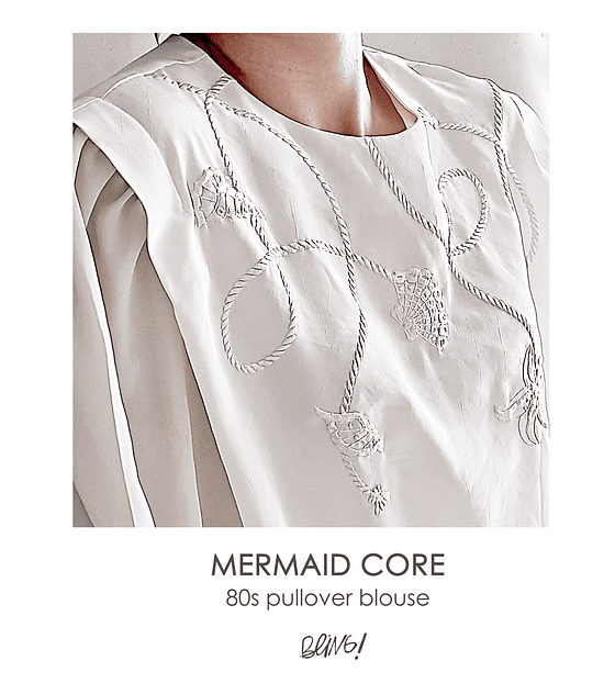 Mermaid core 80s white blouse