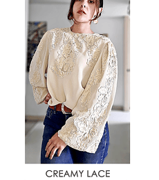 Creamy lace vintage blouse