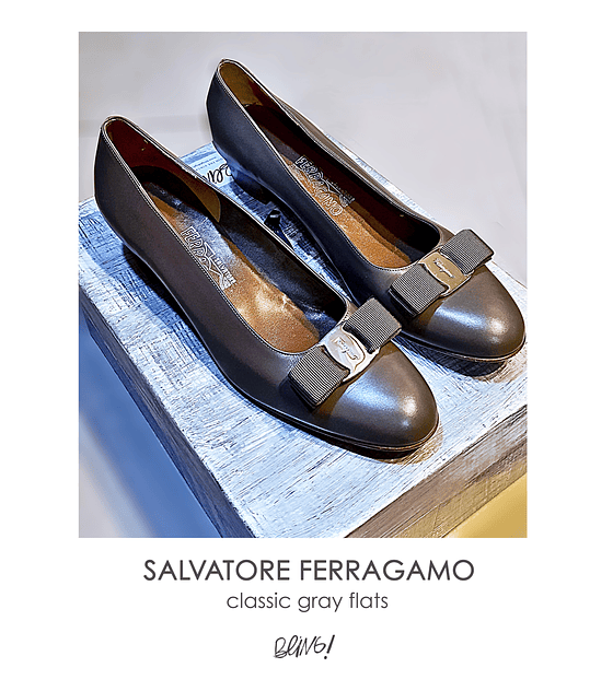 Salvatore Ferragamo gray flats