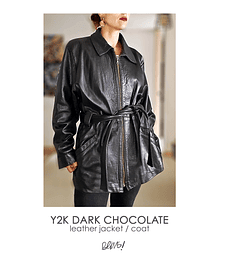 Dark chocolate leather jacket/ coat