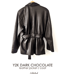 Dark chocolate leather jacket/ coat