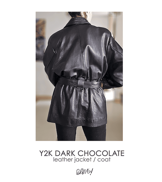 Dark chocolate leather jacket/ coat