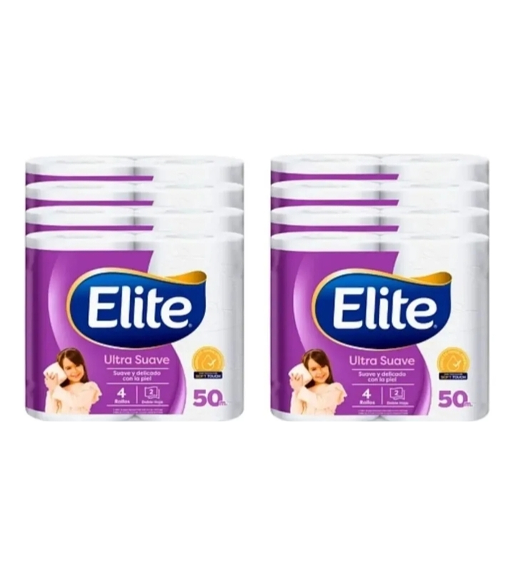 Bolsón Papel Higiénico Elite Ultra Doble Hoja 50m 32 Rollos