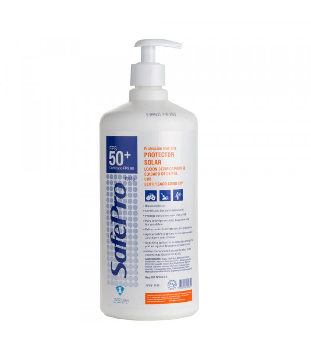 Bloqueador solar SafePro 50+ . 1 lt