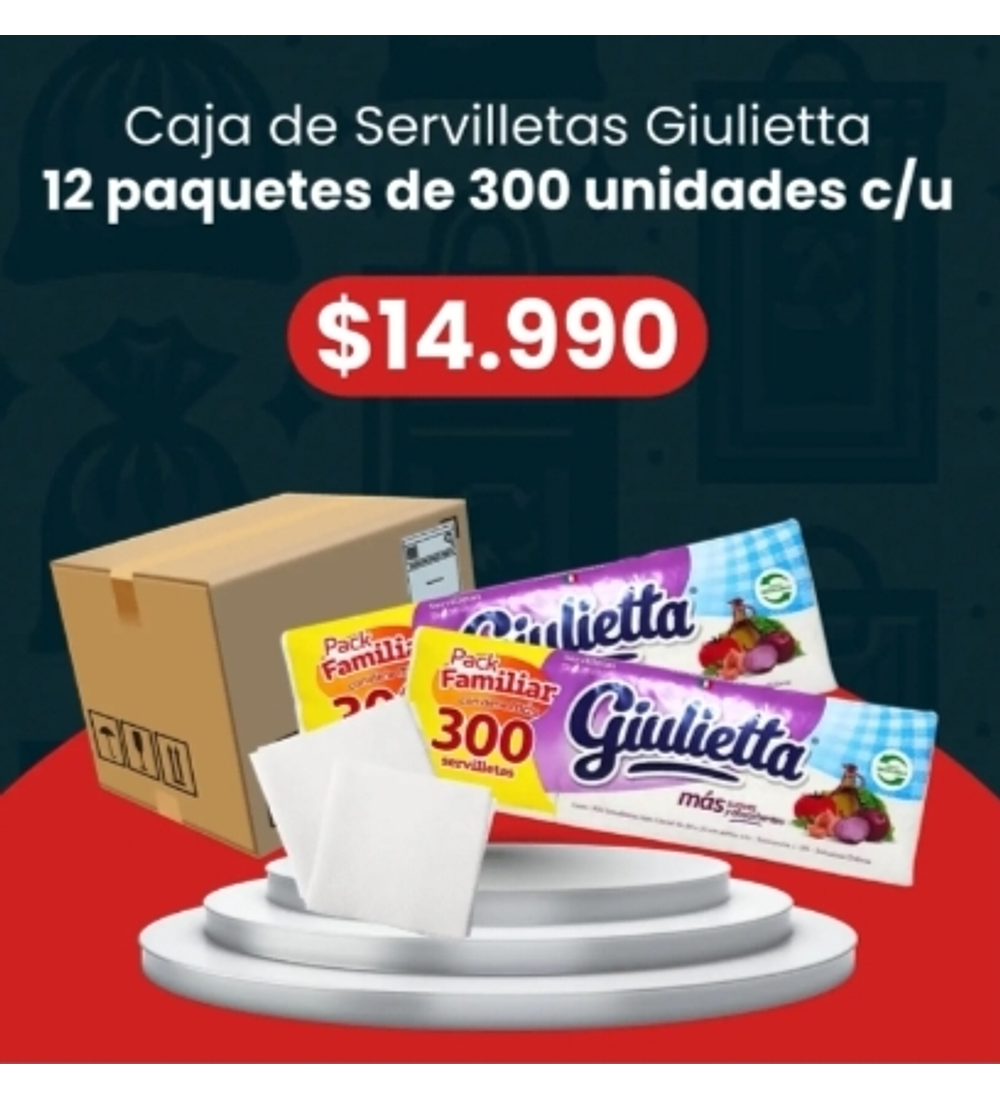 Caja servilletas 12 paquetes de 300 unidades 