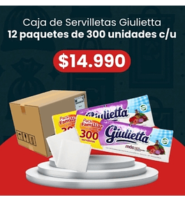 Caja servilletas Giulietta 12 paquetes de 300 unidades 