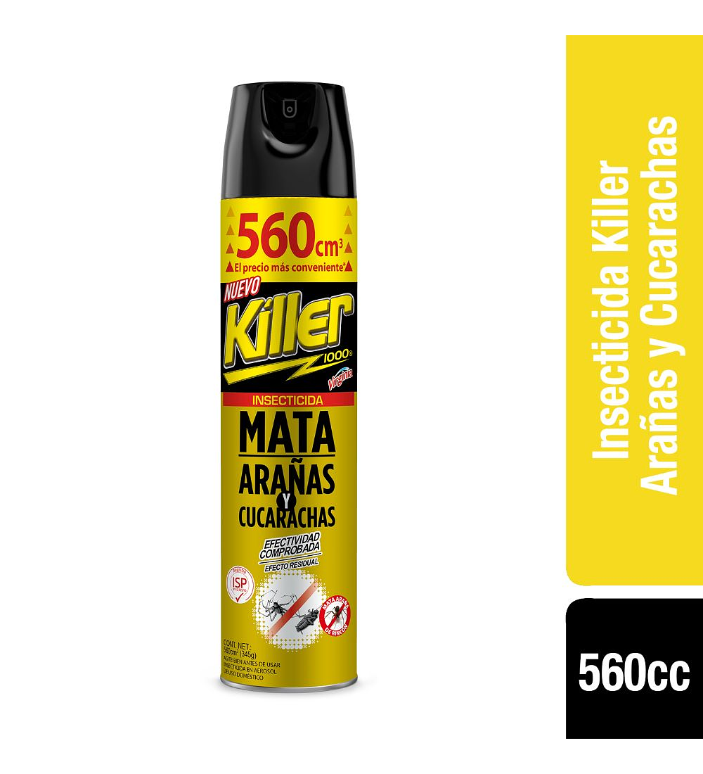 INSECTICIDA KILLER MATA ARAÑAS Y CUCARACHAS 560cc