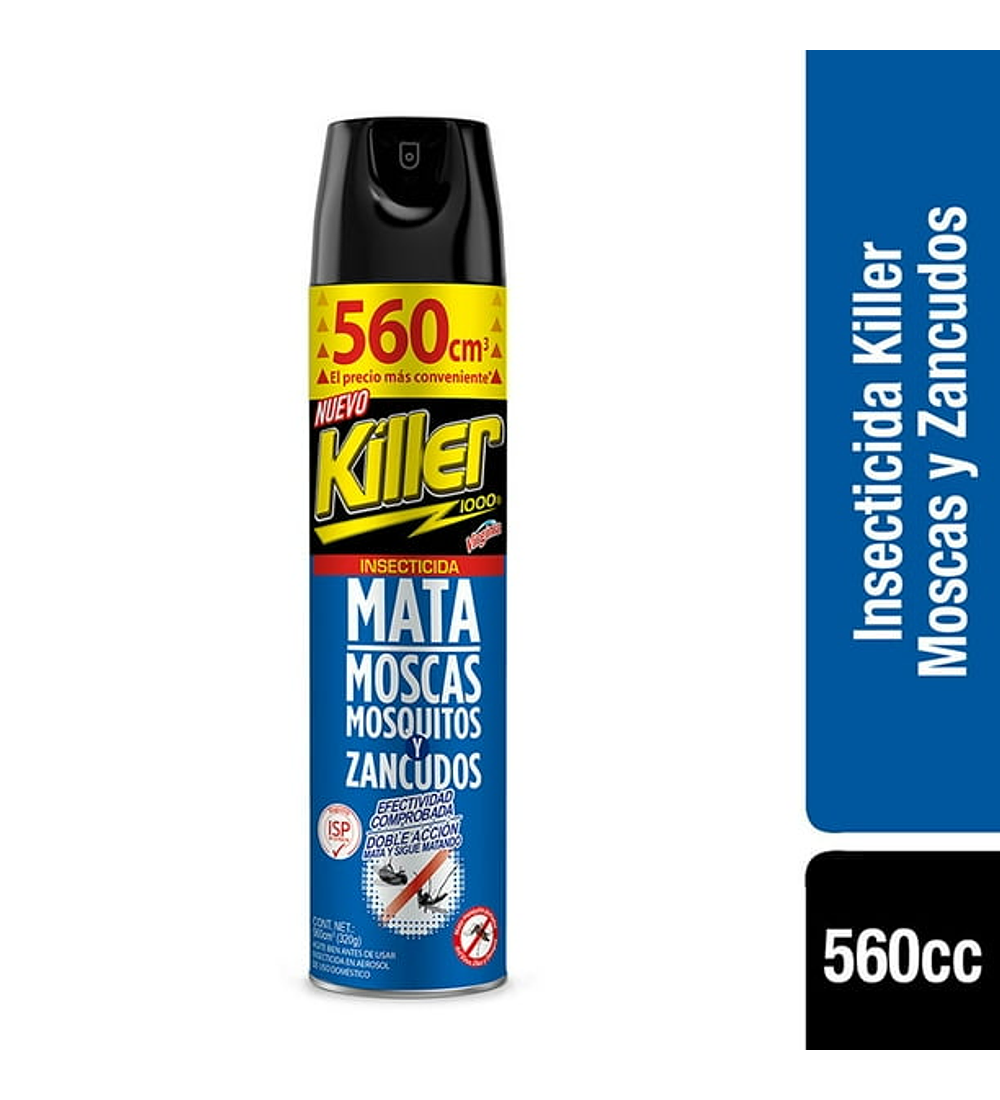 INSECTICIDA KILLER MATA MOSCA MOSQUITOS Y ZANCUDOS 560cc