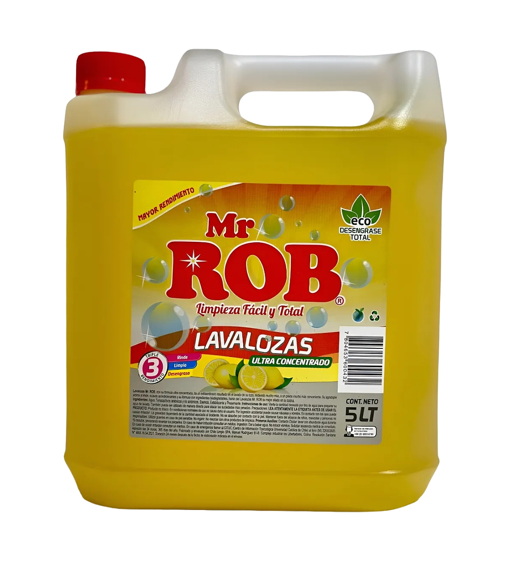 Lavaloza Ultra Concentrado Amarillo Mr Rob 5 Litros