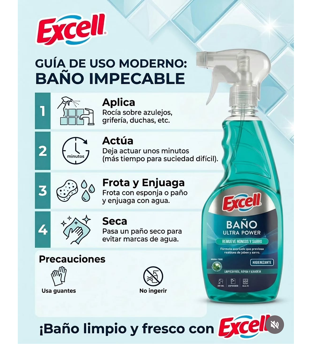 Limpiador de baño power excell 