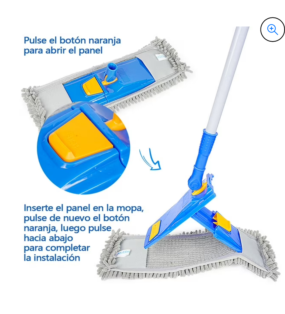 Mopa azul 40 cm Mopa Completa microfibra+repuesto de regalo