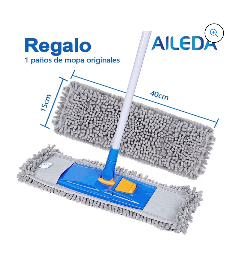 Mopa azul 40 cm Mopa Completa microfibra+repuesto de regalo