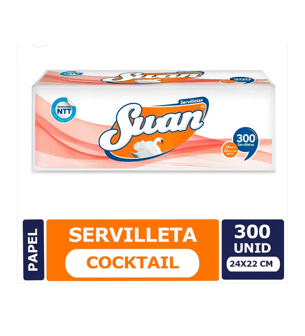 Servilleta cocktail Swan 300 Unid.