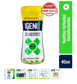 IGENIX WIPES FRASCO 40UN