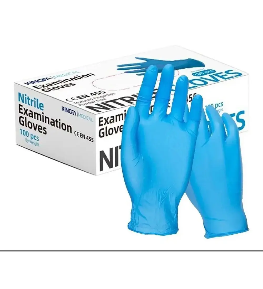 GUANTES DE NITRILO AZUL 100 unid. Talla S