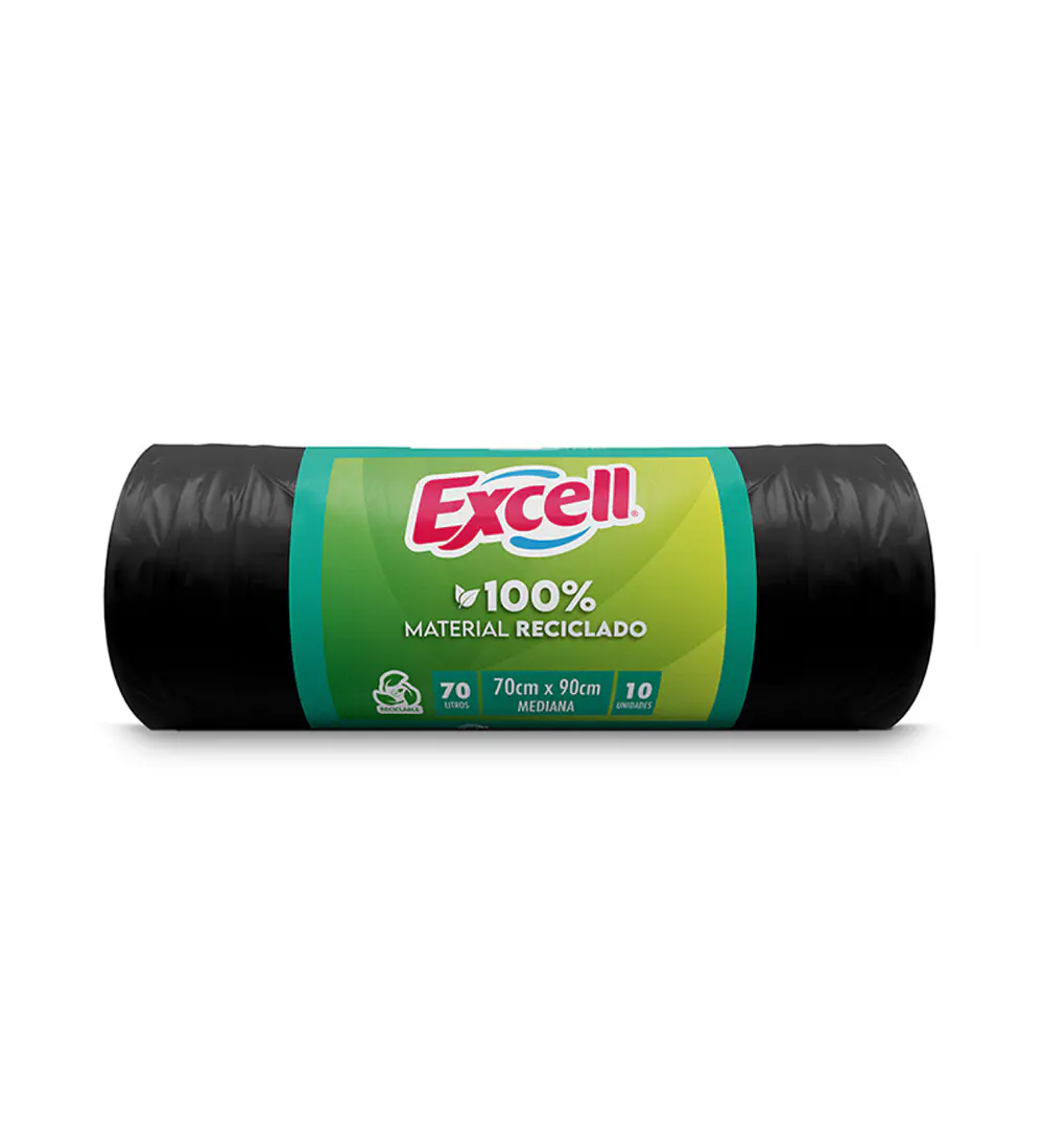 BOLSA DE BASURA EXCELL 100% RECICLADA 70*90 10Un.