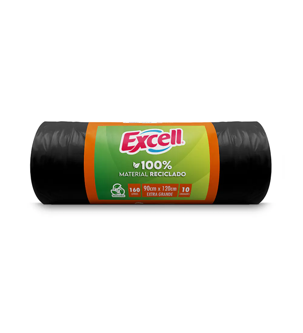 BOLSA BASURA EXCELL 100% RECICLADA 90 X 120CM 10U 