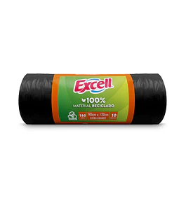 BOLSA BASURA EXCELL 100% RECICLADA 90 X 120CM 10U 
