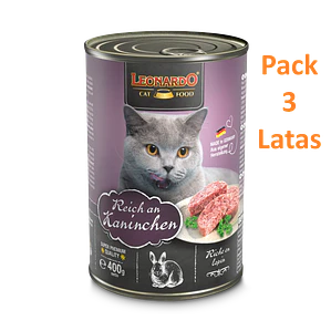 Leonardo Pack 3 Latas Conejo 400 Gramos