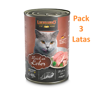 Leonardo Pack 3 Latas Hígado 400 Gramos