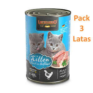 Leonardo Pack 3 Latas Kitten 400 Gramos