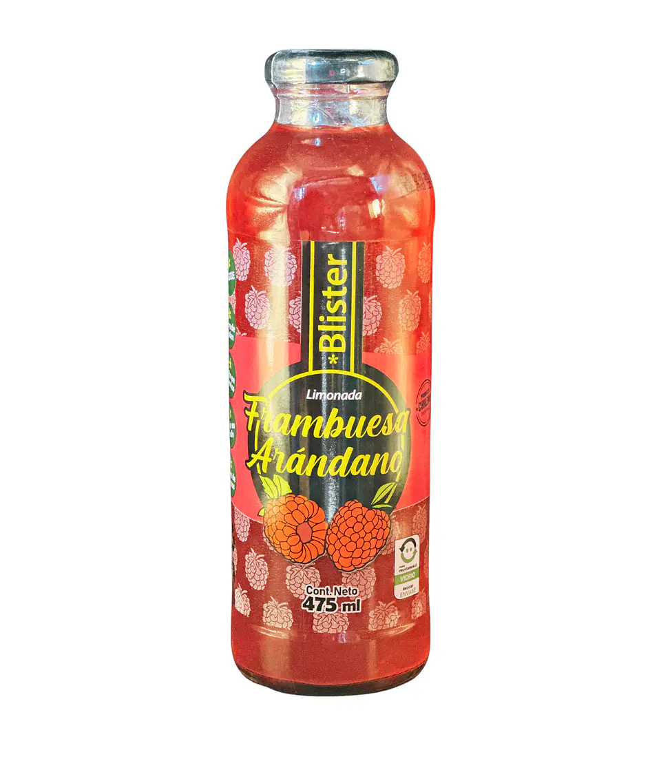 Pack  Limonada Frambuesa Arándano Vidrio 475 ml 12 unidades 1