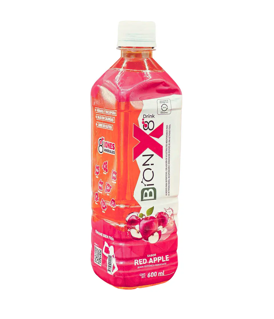  Bebida Hidratante BIONX8 de 600ML RED APPLE 12u 1
