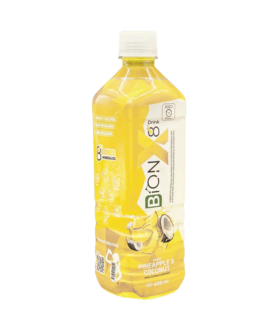  Bebida Hidratante BIONX8 de 600ML PINEAPPE COCONUT 12u 1