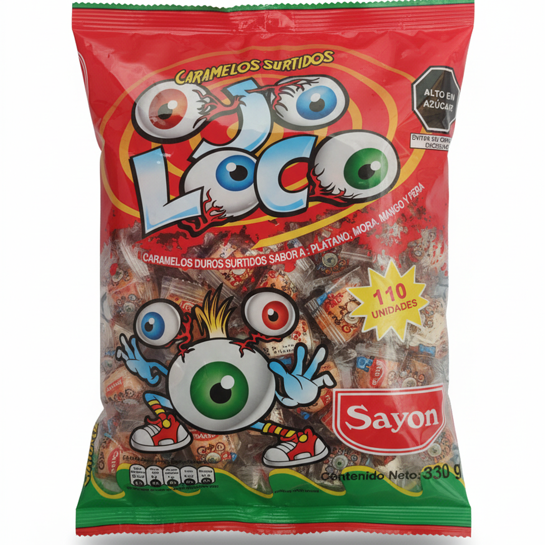 Caramelos Ojo Loco Sayon - Bolsa de 110 Unidades (330g) 1