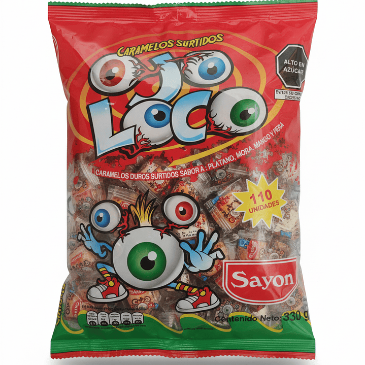 Caramelos Ojo Loco Sayon - Bolsa de 110 Unidades (330g) 1