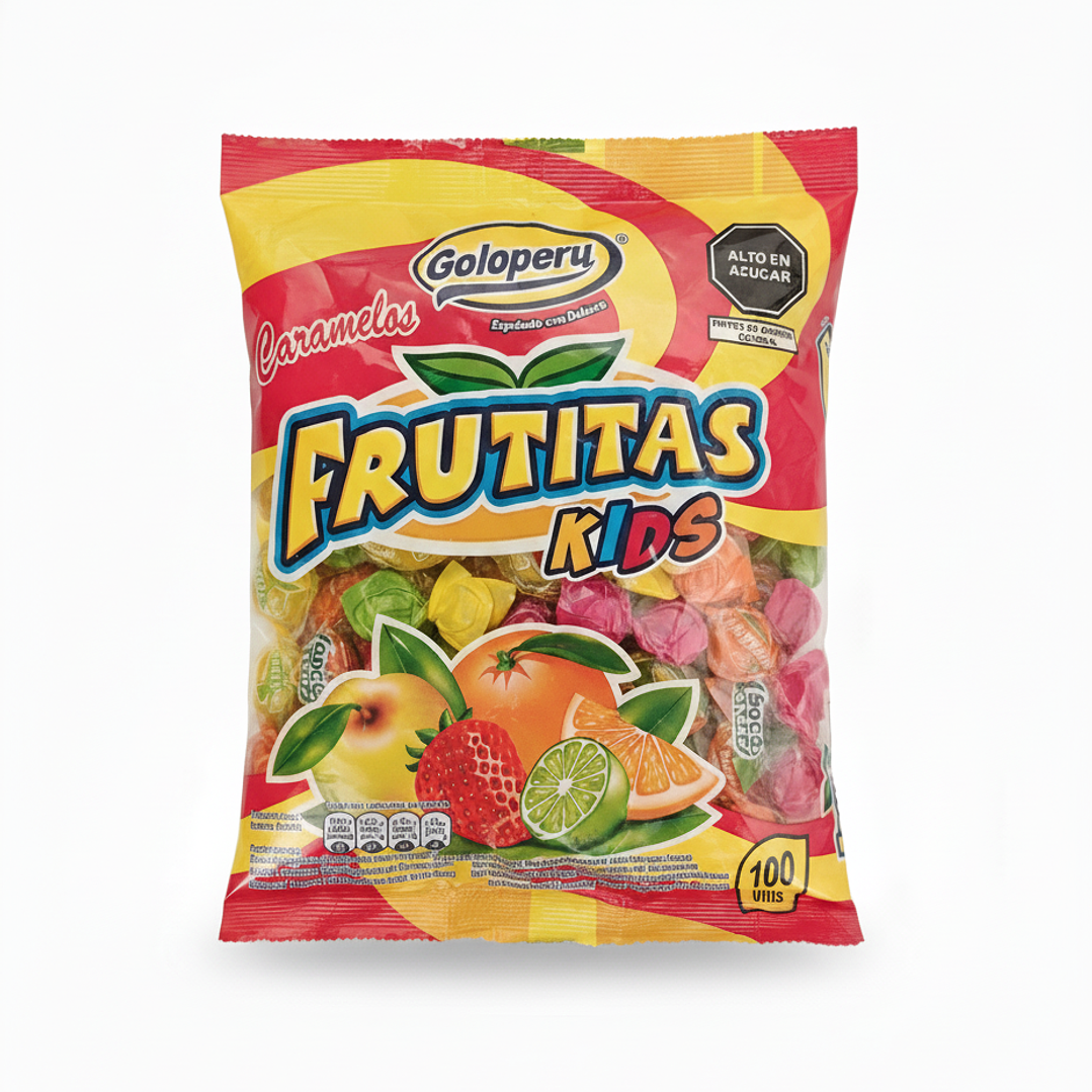 Caramelos Goloperu Frutitas Kids - Paquete de 100 Unidades (250g) 1