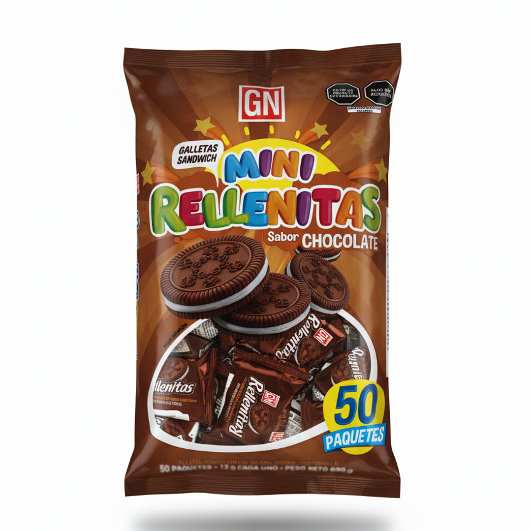 Galletas Mini Rellenitas Bolsa x 50und 1